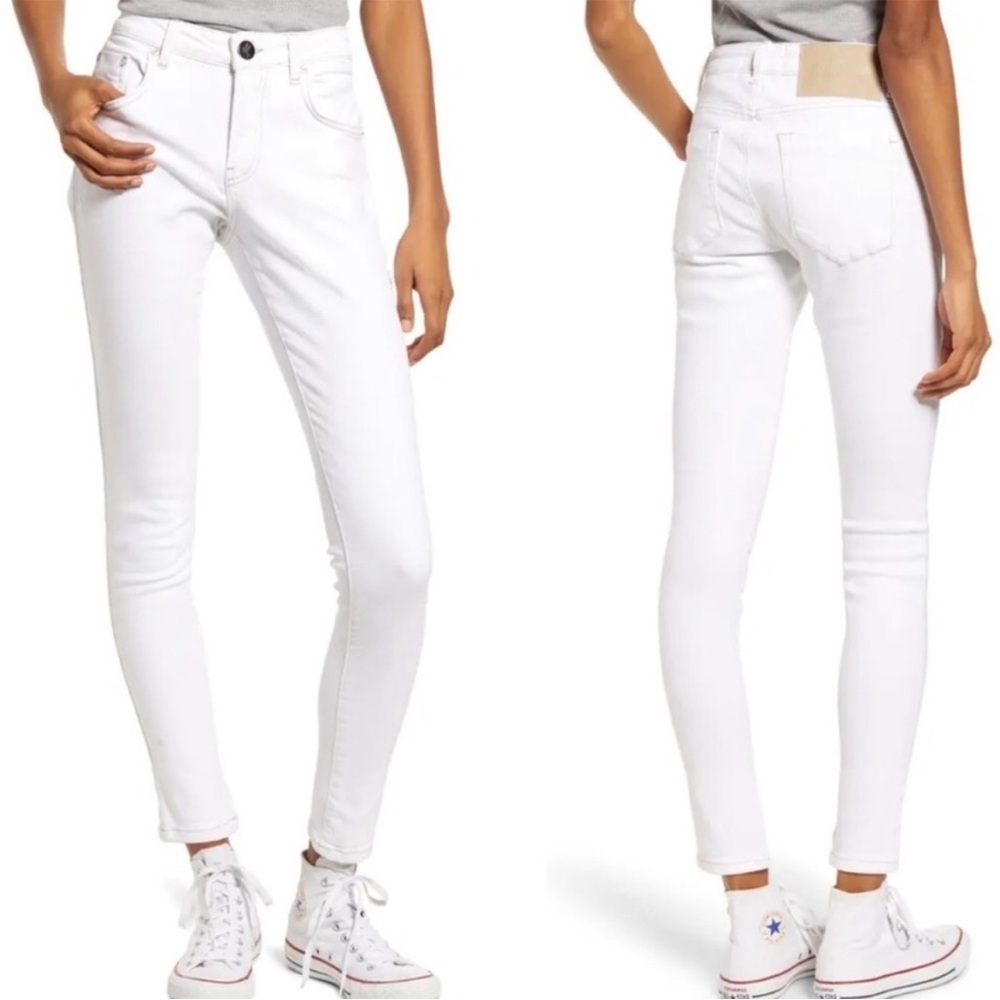 ONE TEASPOON NWT HIGH WAIST FREEBIRDS II SKINNY LEG JEANS WHITE CREAM 26